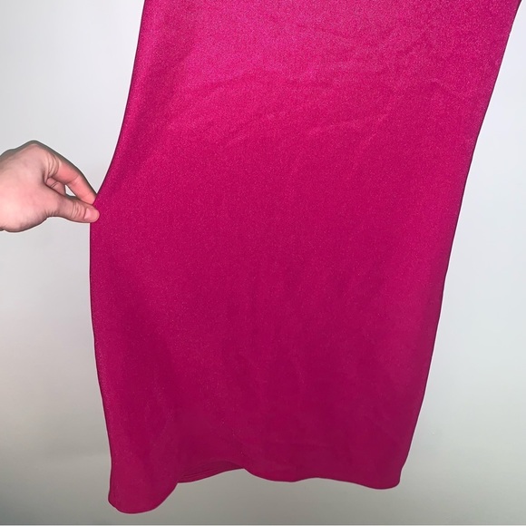 Sparkle & Fade Mini Dress Women's Size Large Pink Magenta Bodycon Open Back Tank - Picture 4 of 8